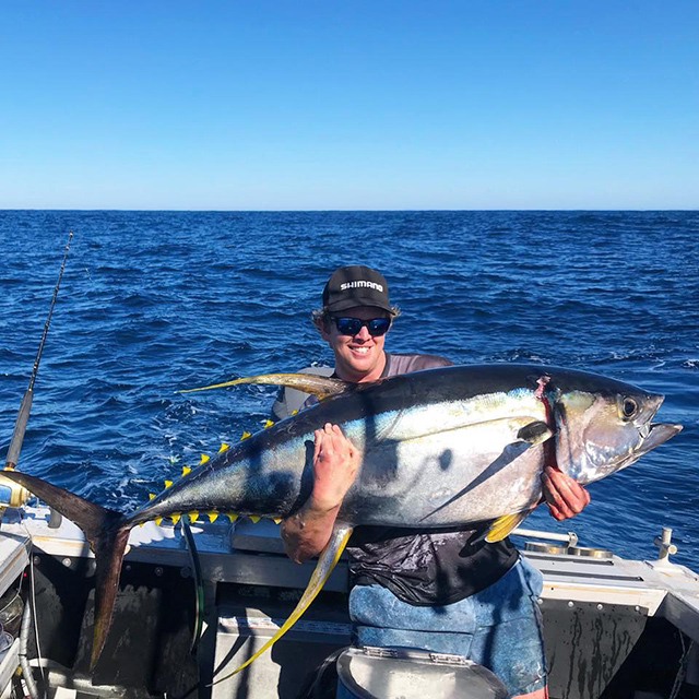 ANGLER: Joel Oliver  SPECIES: Yellowfin Tuna WEIGHT: 62.5 kg LURE: 10" JB Dingo.